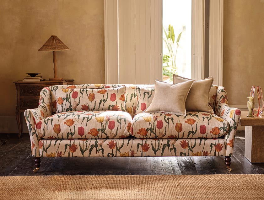 Cromer 3 Seater Sofa in RHS Botanicals Pieter Van Kouwenhoorn Tulips